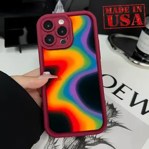 Phone case for iPhone 16 E Pro Max 15 Plus 14 13 12 11 XR XS Rainbow Dazzle Full Body Protection Shockproof Soft Silicone Cover