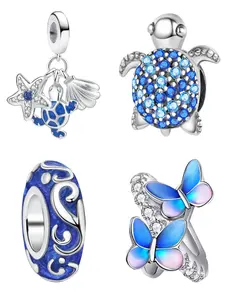 Sea Turtle & Starfish & Shell Design Charms, Fashionable Jewelry Making Accessories for Women & Men, Trendy All-match & Exquisite DIY Jewelry for Birthday Gift