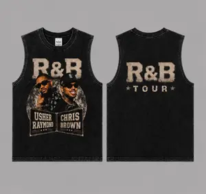 Ver 9 Raymond & Brown Tour 2026 Unisex Oversized Premium Cotton Washed Tank Top, The Team Breezy Washed Tank Top , Vintage Music Merch Washed Tank Top , Music Rap Style, New Album Gift For Fans
