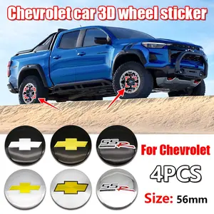 Chevrolet Wheel HUB Center Cap Decal, Car Logo Sticker, Wheel Emblem Cover, Tire Sticker, Modification Decoration, Car Exterior Accessories, Car Decals