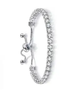 Adjustable Zirconia Bracelet, Fashion Luxury Sparkling Tennis Bracelet, Crystal Zirconia Full Drill, Suitable for Girls and Ladies, Adjustable Bracelets