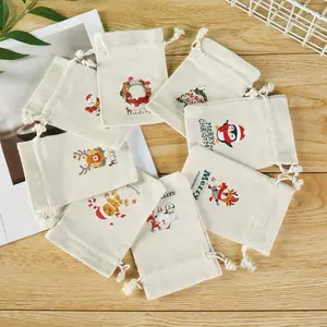 4 Pcs Randomly Premium Burlap Gift Bags with Drawstring and Reusable , Linen Sacks Bag for Wedding Favors Party Jewelry Pouches, Christmas, Coffee, DIY Craft Bags