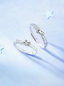Couple Rings Set, Unique Design Rabbit Theme, Lightweight Luxury, Perfect Valentine's Gift, Ideal for Daily Wear, Romantic Jewelry for Couples