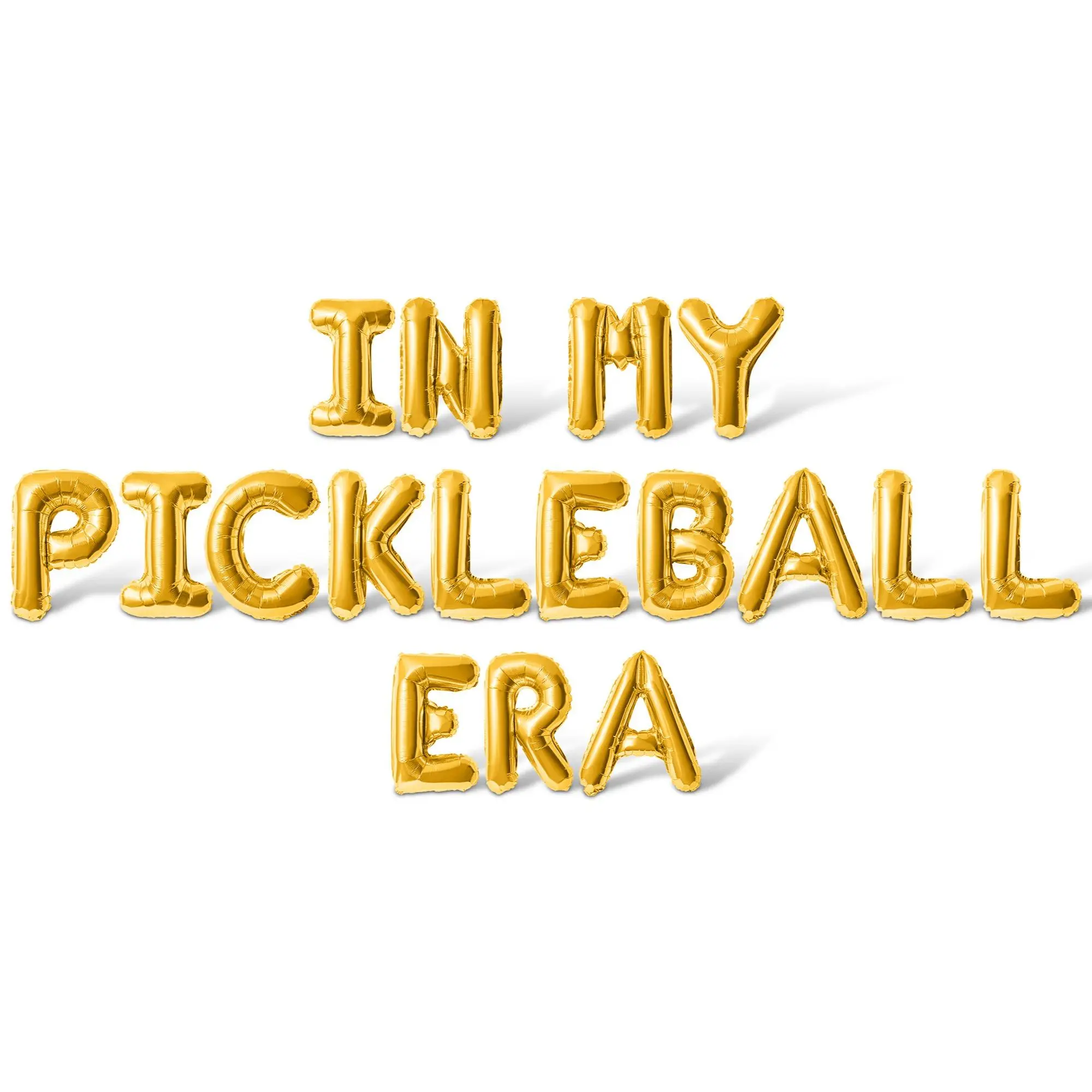 Letter Balloons - IN MY PICKLEBALL ERA 16" Inch Alphabet Letters Foil Mylar Balloon Pickleball Birthday Party Banner