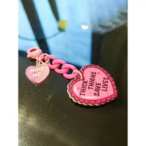 Cute Heart Shaped Love Keychain, Fashionable Acrylic Keychain for Women & Men, Trendy All-match Keychain for Birthday Gift