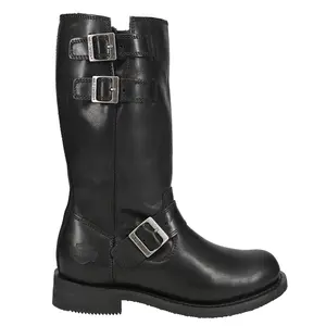 Harley-Davidson Womens Barlyn 11 Inch Zippered Motorcycle Casual Boots Mid Calf Low Heel 1-2" - Black