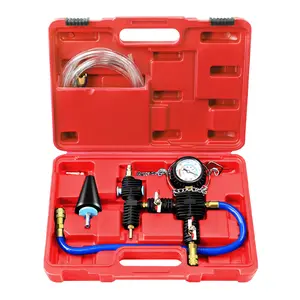JIFETOR Cooling System Vacuum Purge Radiator Coolant Refill Tool Kit, Universal Automotive Water Tank Pneumatic Vacuum Antifreeze Change Filler Set, with Adapter Case Hose for Car Van SUV Truck