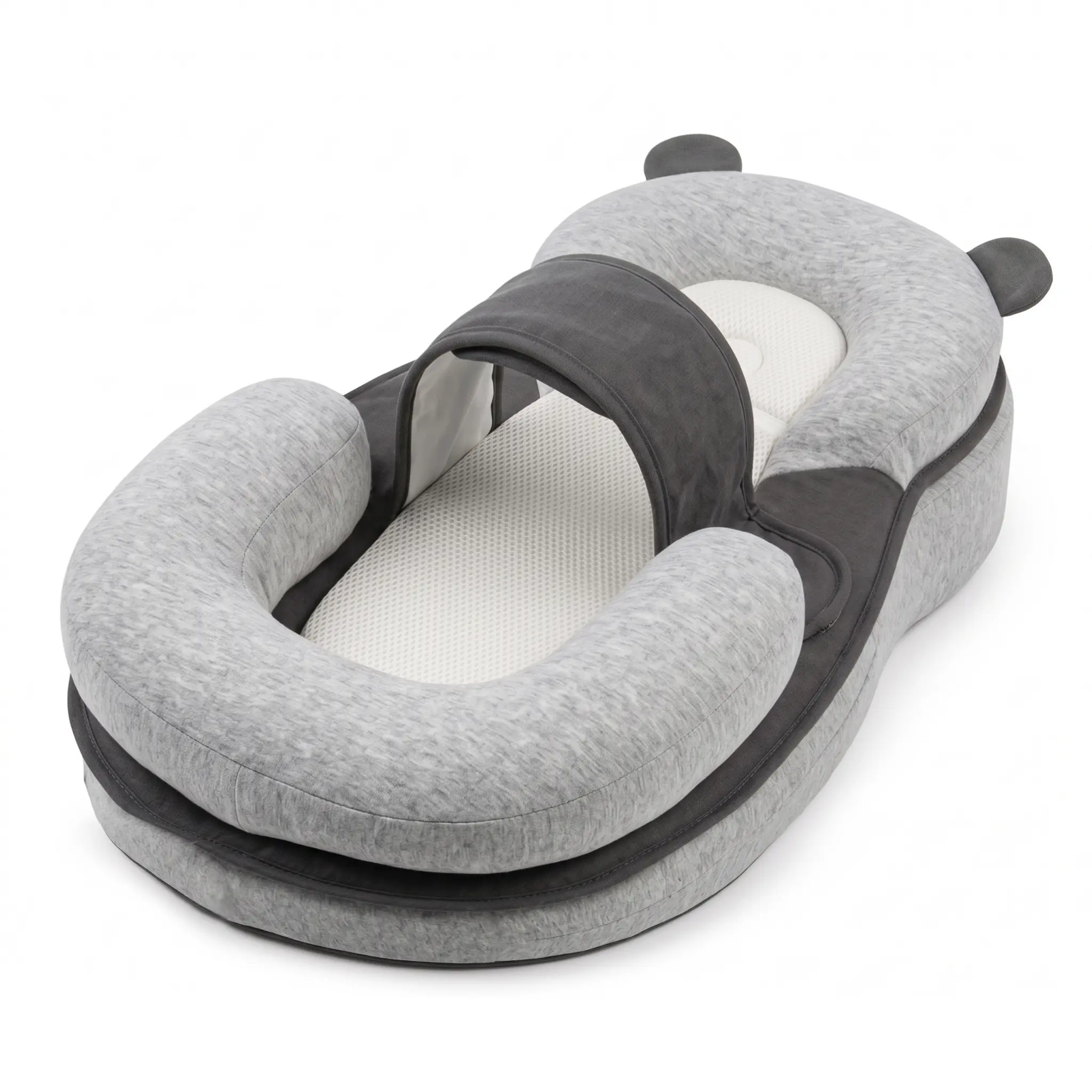 2-in-1 Baby Nursing Pillow with Detachable Wedge, Adjustable Footrest and Breathable Mesh Support for Feeding