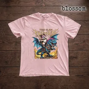 Cat Riding Dragon Shirt – Funny Fantasy Meme Tee.