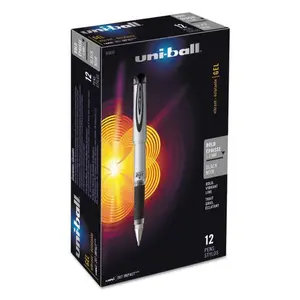 Uni-Ball 207 Impact Stick Gel Writing Pen - UBC65800 Model, 1mm Bold Smooth Writing, Refillable Gel Ink, Silver & Black Barrel, Office Stationery Writing Pens, Smooth Writing Pen