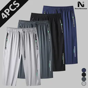 Men's 4PCS Shorts Set Breathable Cooling High Stretch Lightweight Fabric Drawstring Elastic Waist Zipper Pockets Versatile for Gym Running Casual Everyday Wear Sports Active Lifestyle Comfortable Fit Warm Weather Outdoor Activities