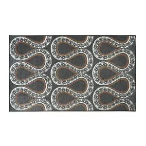 My Magic Carpet Serpentine Slate Grey Machine Washable Area Rug, 3x5 Stain Resistant, Non-Slip, Waterproof