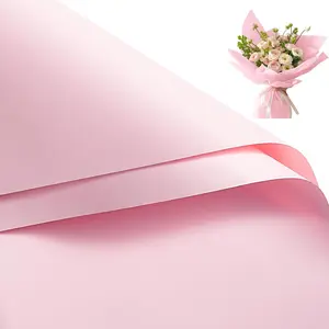 20 Sheets Flower Wrapping Paper, Waterproof Floral Bouquet Wrapping Paper Pink