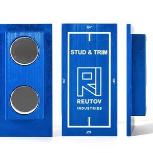 Stud and Trim, stud finder, 1/4" and 1/2" trim reveal gauge, 1/8" door gap reveal gauge, no batteries required.