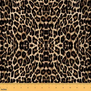 Leopard Print Upholstery Fabric,Sarafi Cheetah Wild Animal Print Fabric by The Yard,Luxury Wildlife Style Decorative Fabric for DIY Projects,2 Yards