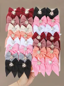 8-Piece Artificial Pearl Rhinestone Butterfly Hair Clip Set, Super Cute Clips, Colors, Girls Women Accessories for School Party Daily Wear