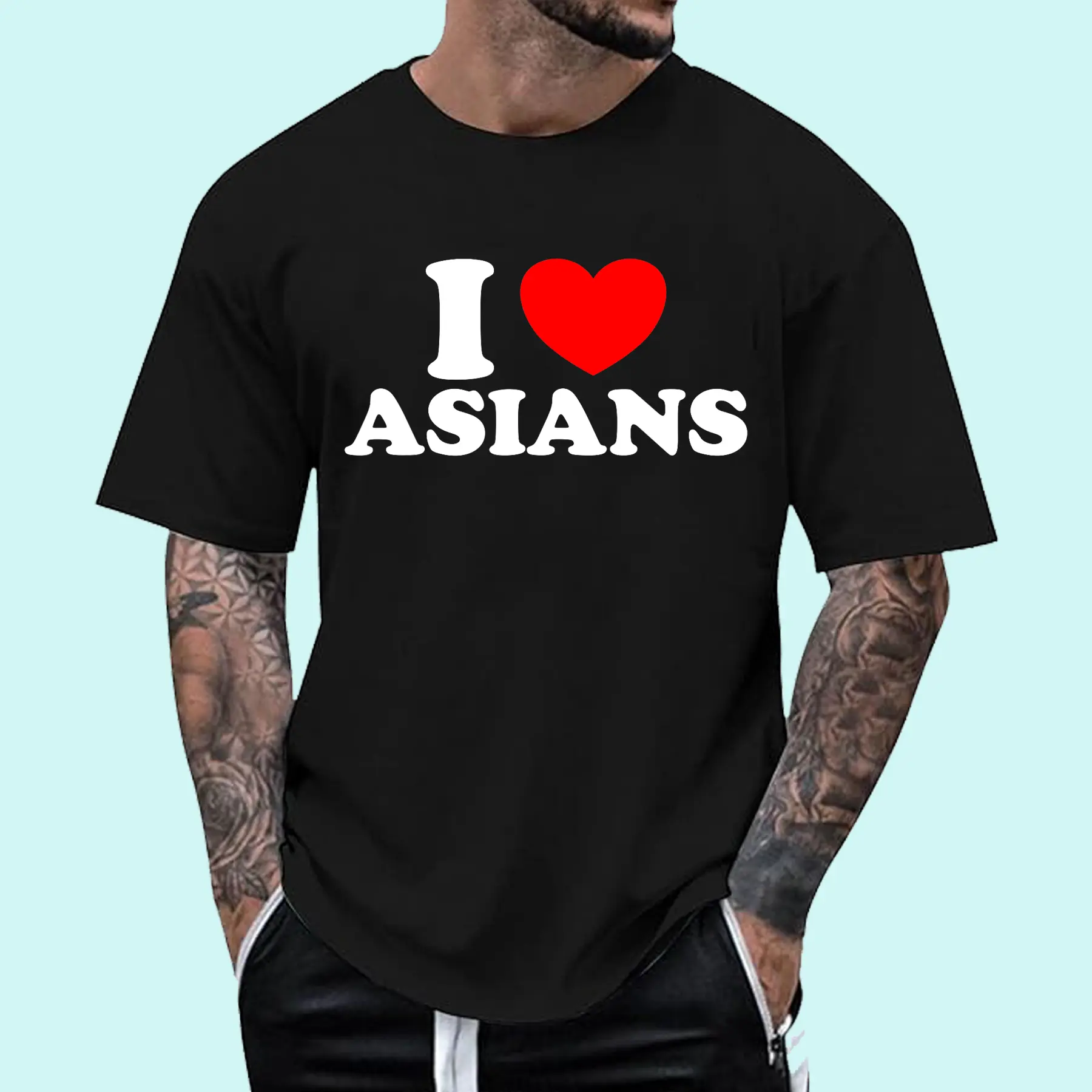 I Love Asian Women I Heart Asians T-Shirt | Unisex Cotton Tee, Short Sleeve, Size S-3XL