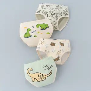 4 Pairs of Boys Boxer Briefs Cotton Breathable Comfortable Baby Children Boxer Shorts Boys Underwear Underpants Soft Cute Cartoon Patterns Suitable for All Seasons