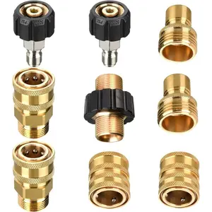 Pressure Washer Adapter Kit 9PCS, Garden Hose Quick Connect, 1/4" 3/8" M22-14mm