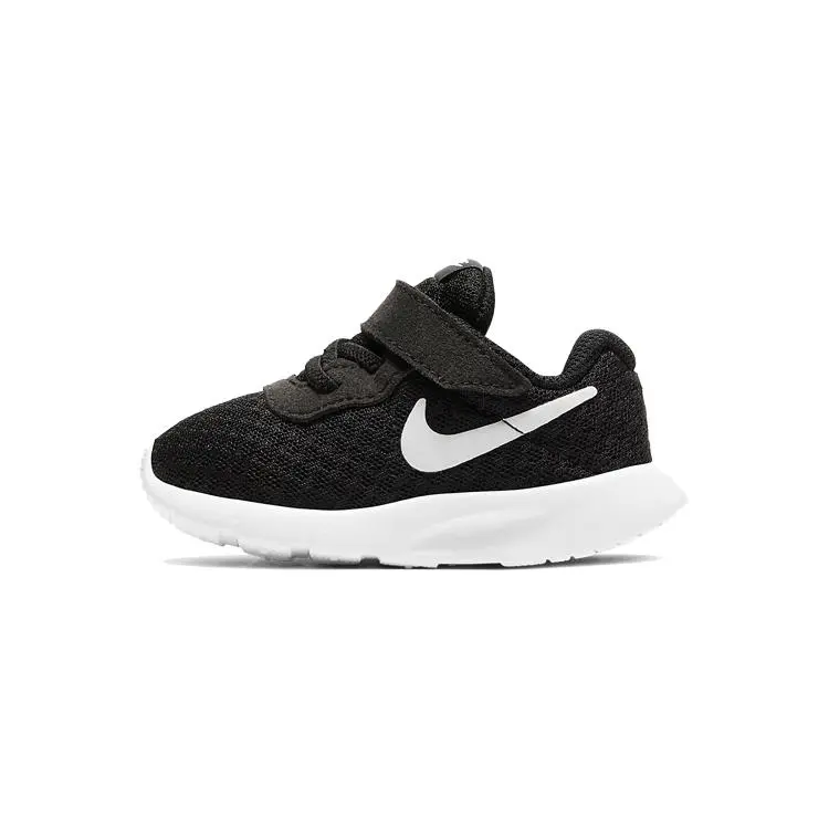 Nike Low Top Casual Trainers - Solid Black White, Regular Fit, Infant Toddler Size (US M6-EUR 22), Style 818383-011