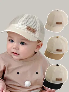 Baby Hat Summer Mesh Baseball Cap, Cute Super Adorable Sun Protection Hat, Outdoor Travel Party Suitable for 6-24 Months Baby Boys Girls, Polyester Cap