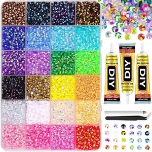 Bedazzling Kit Rhinestone Dly Metallic Set, 3mm Mixed Resin Crystals, Handmade Clothing & Nail Art Supplies, DIY Craft Essentials