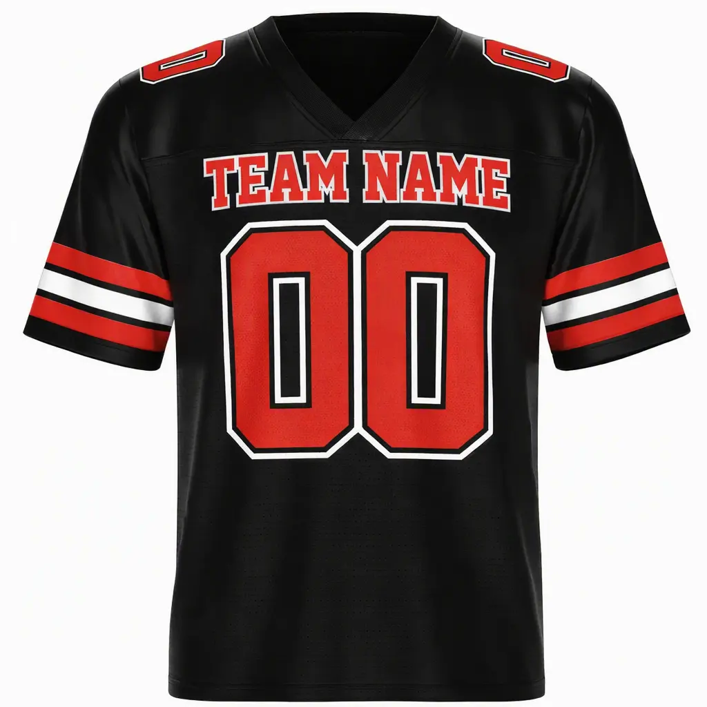 Personalized Football Jersey, Man Short Sleeves V-Neck Shirt, Custom Front Back Football Soccer V-neck Mesh Jersey For Men Polyester F5