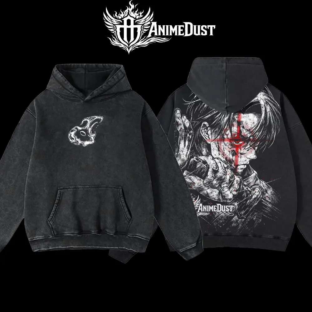Meliodas Seven Deadly Sins Acid Wash Shirt, Oversized Washed Cotton Anime Tee With Dragon Symbol Front And Back Graphic For Fans