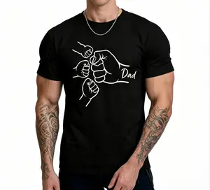 Dad and 3 kids fist bump T-shirt | Father’s Day gift for proud dads, stepdads, and new dads — cute family T-shirt, graphic tee, white tee, distressed album-style graphic tee