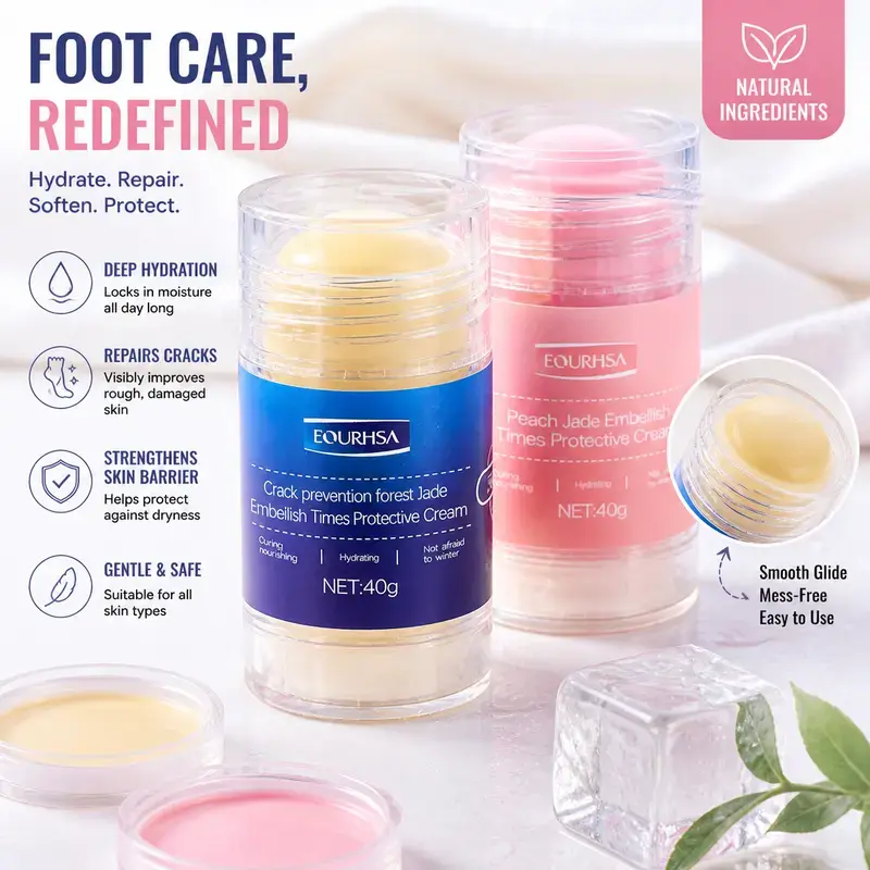 Foot care cream, specially designed for dry and cracked feet, deeply moisturizes, repairs heels, removes dead skin, and features a nourishing and softening formula.