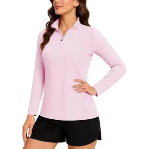 Women's Quarter Zip Pullover Golf Shirts UPF 50+ Long Sleeve Sun Shirts UV Protection Workout Tops