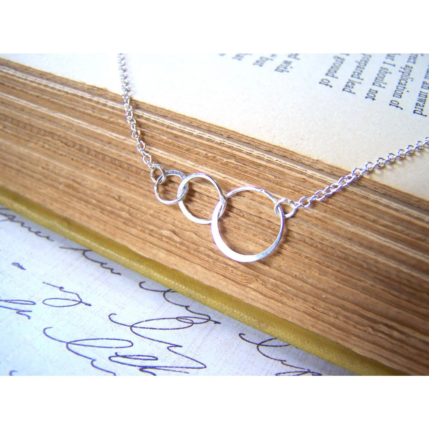 Triple Circle Sterling Silver Eternal Love Necklace / Gift for Her
