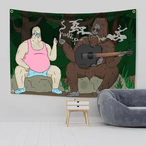The Big Lez Show Meme Flag Tapestry Wall Hanging Sassy The Sasquatch Banner Aesthetic Decoration Dorm PartyBackdrops Cloth Vintageroomdecor Diy Decorative Design
