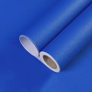 Matte Deep Blue Contact Paper Peel & Stick Wallpaper, Removable Solid Blue Cabinet Self Adhesive Drawer Liner, Sound Absorbing Surface