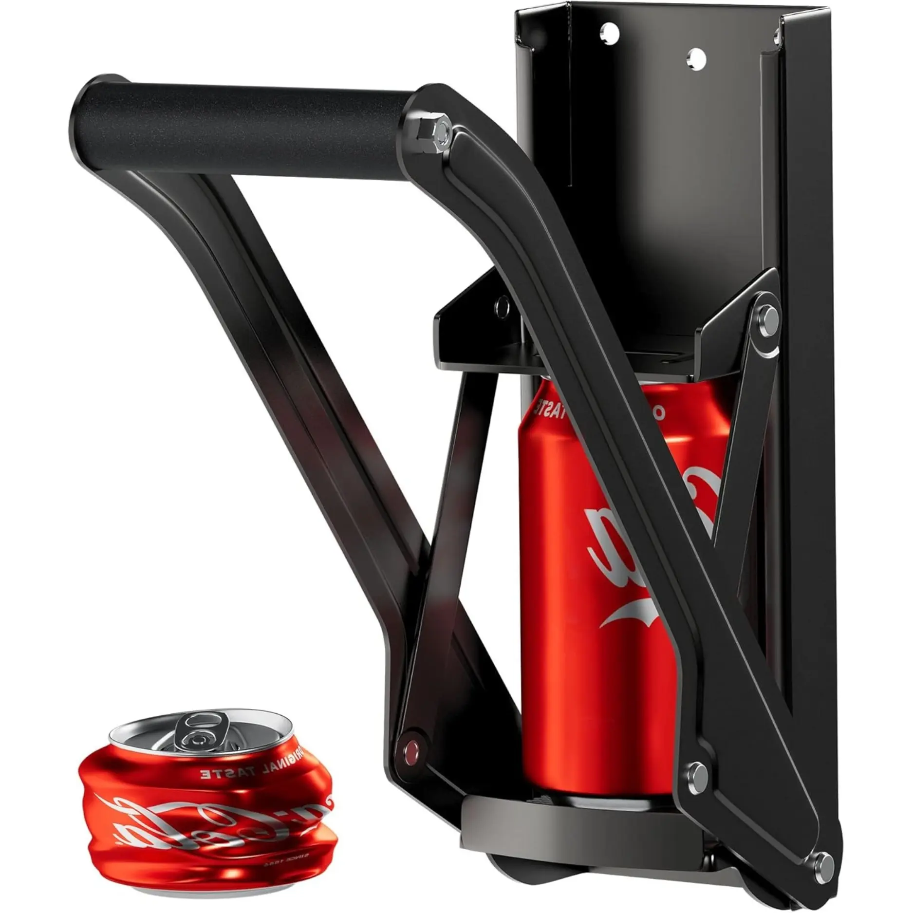 Manual Heavy Duty Sturdy Steel Kitchen Can Crusher Utensil with Handle - 12-16 oz, 12x4 inches Wall Mount Vertical Smasher, Reinforced Mechanism Aluminium Recycling Tool, Home Garages Recreation Areas Beer Soda Opener for Recycling Enthusiasts, Utensils,