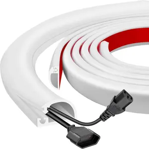 Wall Wire Hider, Side Open Wire Covers for Cords  Wall, 10FT Self-Adhesive Flexible Cord Hider for Mounted TV,  Office, Cavity 0.63" W x 0.31" H