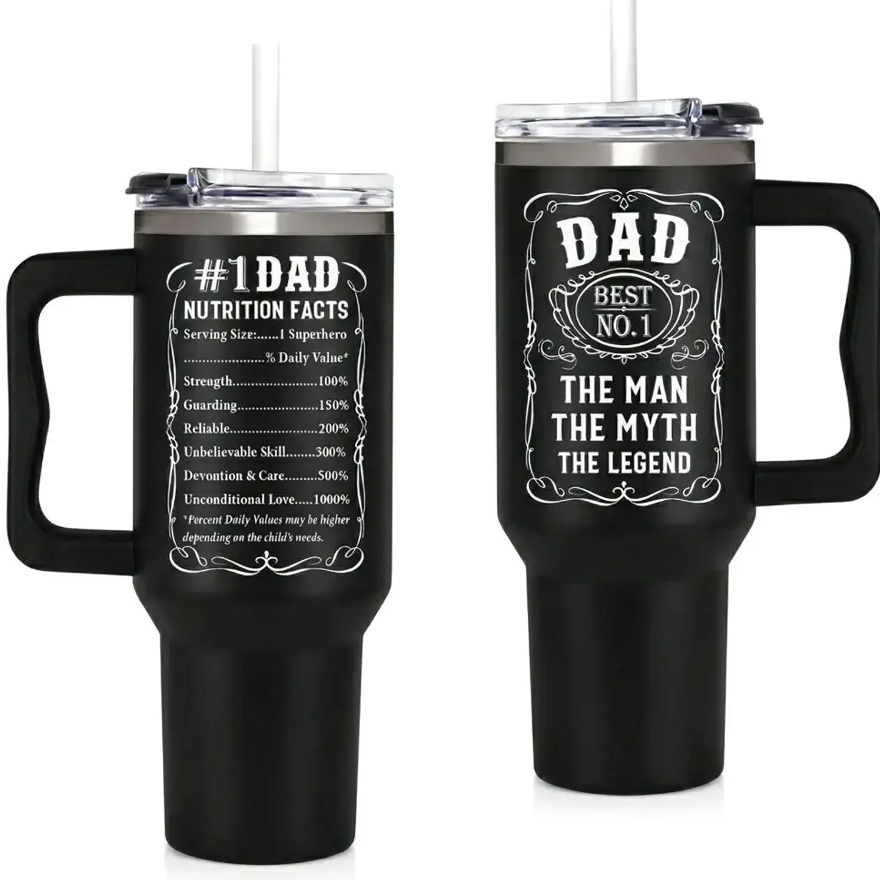 ShinyKT 40oz Stainless Steel Vacuum Insulated Tumbler - Non-Toxic Screw-On Lid, Handy-Grip, Portable Logo Flask, Insulated Travel Drinkware, Colder Hotter Longer Water Bottles, Christmas Gifts for Dad