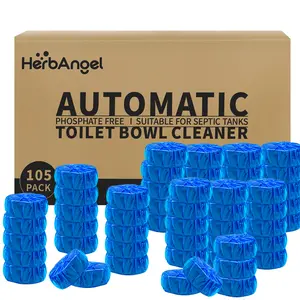 105 Automatic Toilet Bowl Cleaners Tablets （home essentials）- Low Odor Fresh Plant-Based Formula for RVs Yachts & Home Bathrooms - Strong Bowl Cleaner Removes Stubborn Stains & Provides Long-Lasting Deodorization