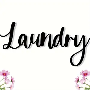 Laundry Room Letter Pattern Metal Sign, Modern Laundry Room Decor, Wall Hanging Decor for Home, Bedroom, Living Room, Office