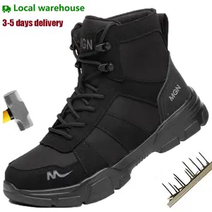 Work Boots Indestructible Safety Shoes Men Steel Toe Shoes Puncture-Proof Sneakers Male fashionable Footwear Women Non Slip breathable anti-puncture Work Shoes Fathersdaygift