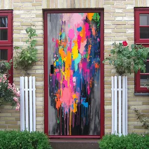 2pcs Creative Abstract Splatter Paint Art Wall Stickers Modern Home Bedroom Living Room Decorative Stickers Self Adhesive Removable Colorful Graffiti Background Wall Decals Home Art Decor Stickers