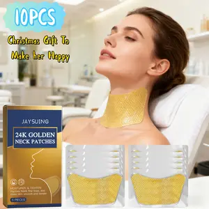 24K Golden Biological Collagen Neck Mask Rich in Hyaluronic Acid and Retinol Ingredients for Hydrating, Moisturizing, Lifting and Firming the Neck, Making the Skin Look Younger Christmas and New Year Gifts