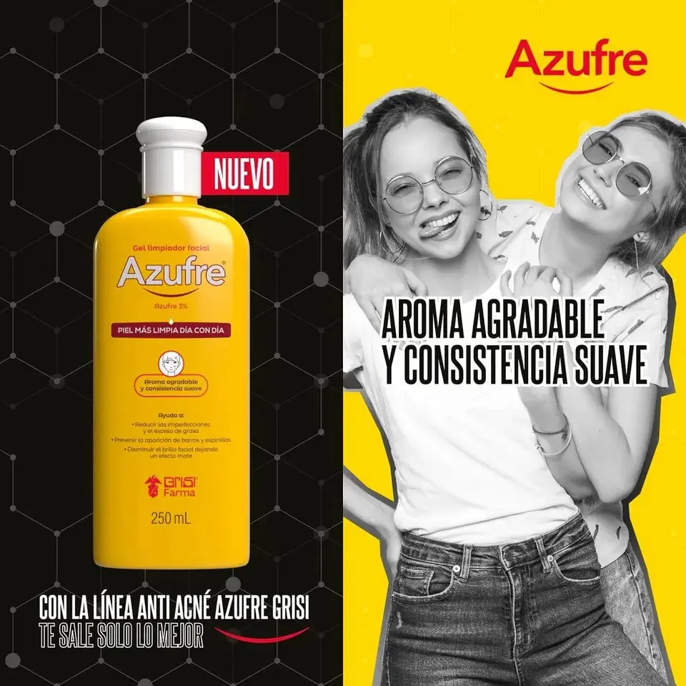 Azufre Gel Limpiador Facial 3% Azufre 250 ml Made in Mexico for ...