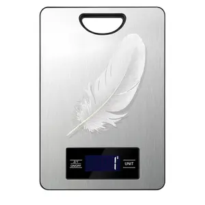 Digital Kitchen Scale & Food Weight Scale with Hang Loop, 11lb Baking Scale for Home and Kitchen, Precise Scales with Grams and Ounces, Stainless Steel (Silver)