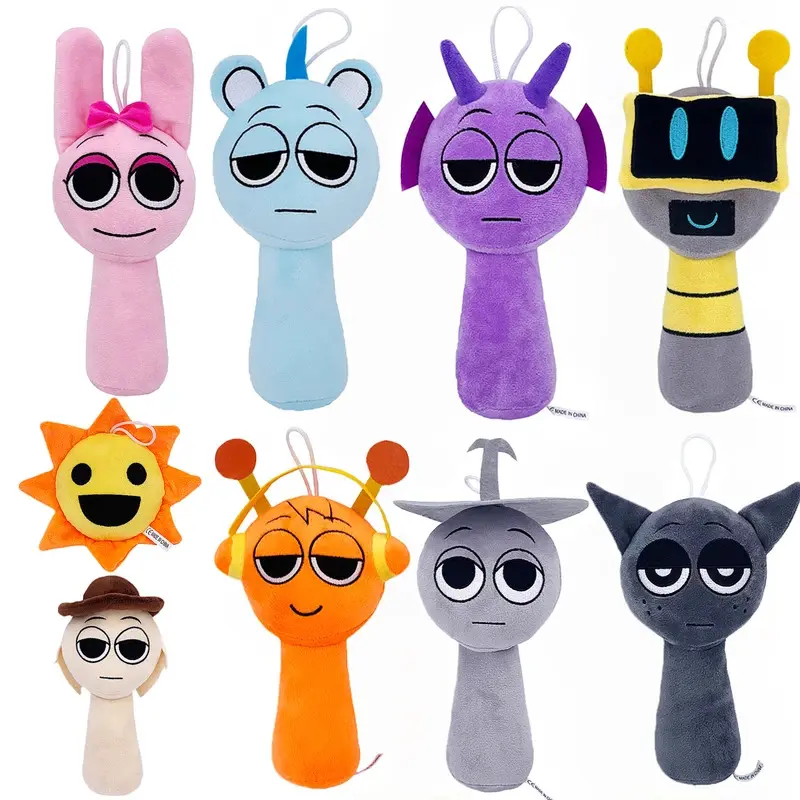 Sprunki Horror Game Soft Adorable Stuffed Animals, Cute Cartoon Plush Toy Pillow, Ideal for Kids' Birthday Christmas Gifts