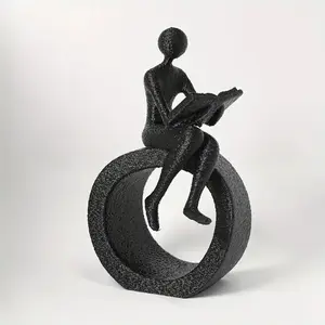 Reading Figure Statue, 3D Stereo Sculpture Decorative Figurine, Home Decoration Ornament, Unique Gift Idea, Artistic Display Piece