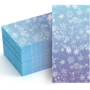 100 count Bulk Snowflake Paper Napkins Gradient Blue and  3 Ply Disposable Party Napkins for Guest Wonderland Party Hand Towel for Winter Birthday Supplies (12.99 x 15.75 Inches)