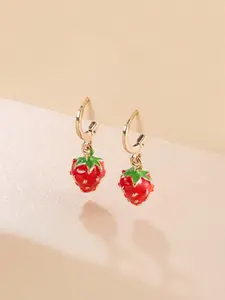1pair Creative & Personalized Ins Style Fruit Strawberry Earrings for a Unique Look