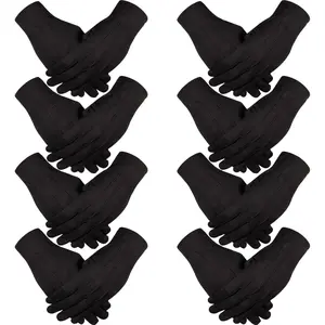 8 pairs of black ceremonial gloves, suitable for both men and women, suitable for graduation dances, banquets, conductors, birthday parties, weddings, and holiday gifts