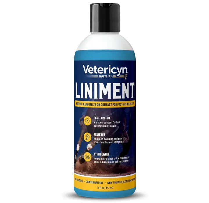 Vetericyn Mobility Equine Liniment for Fast-Acting Relief of Muscles and Joints – Menthol-Based Topical Analgesic for Horses – 16 Ounces